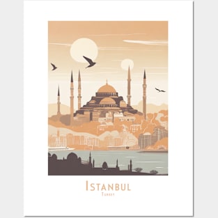 Sunset Silhouette of Istanbul Turkey Posters and Art
